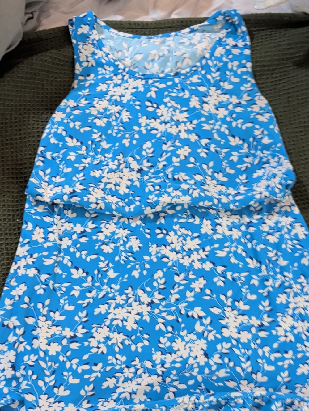 Draper James Blue and White Floral Pajama Tank